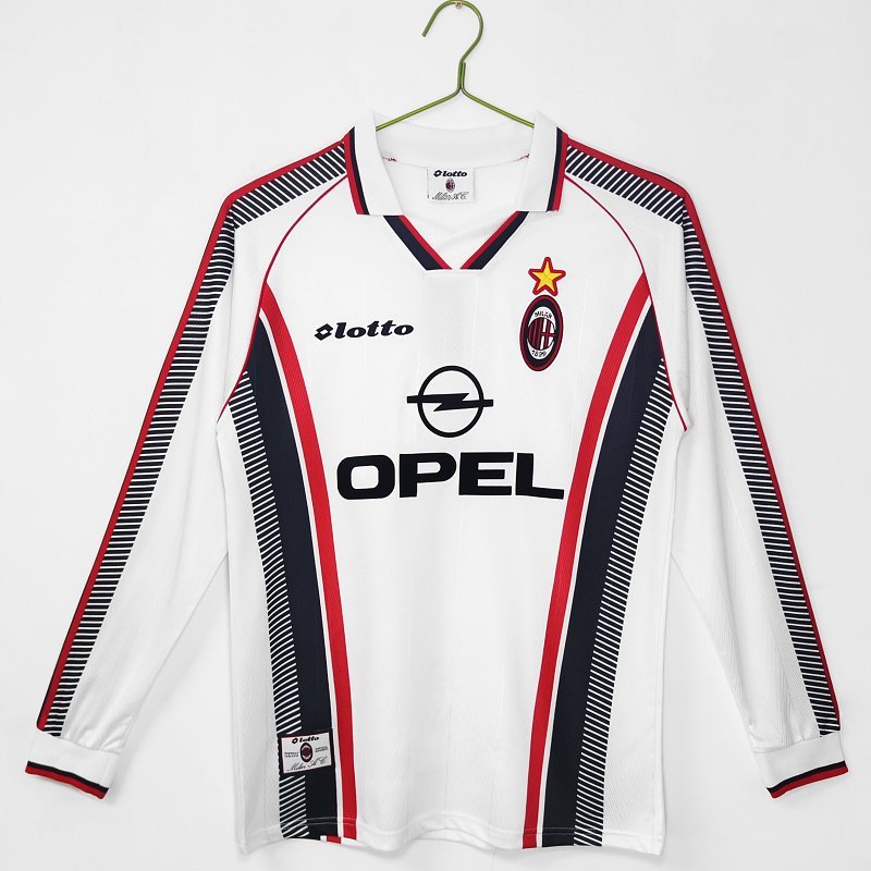 1997/98 AC Milan Away White Long Sleeve real studio photo 1