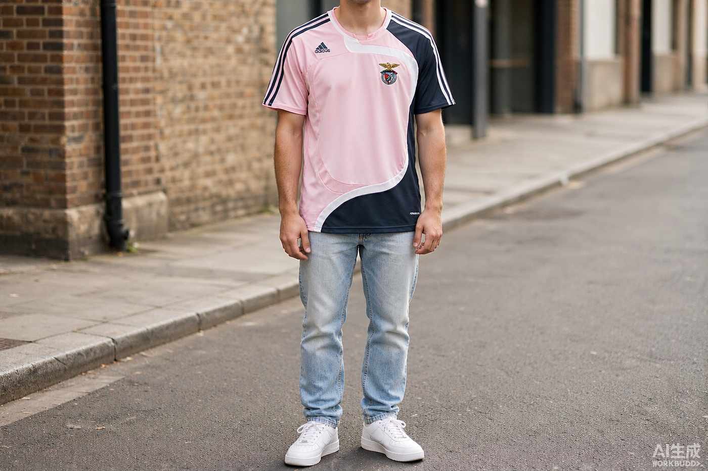 2007 Benfica Away Retro Shirt styled casually with jeans — outfit inspiration