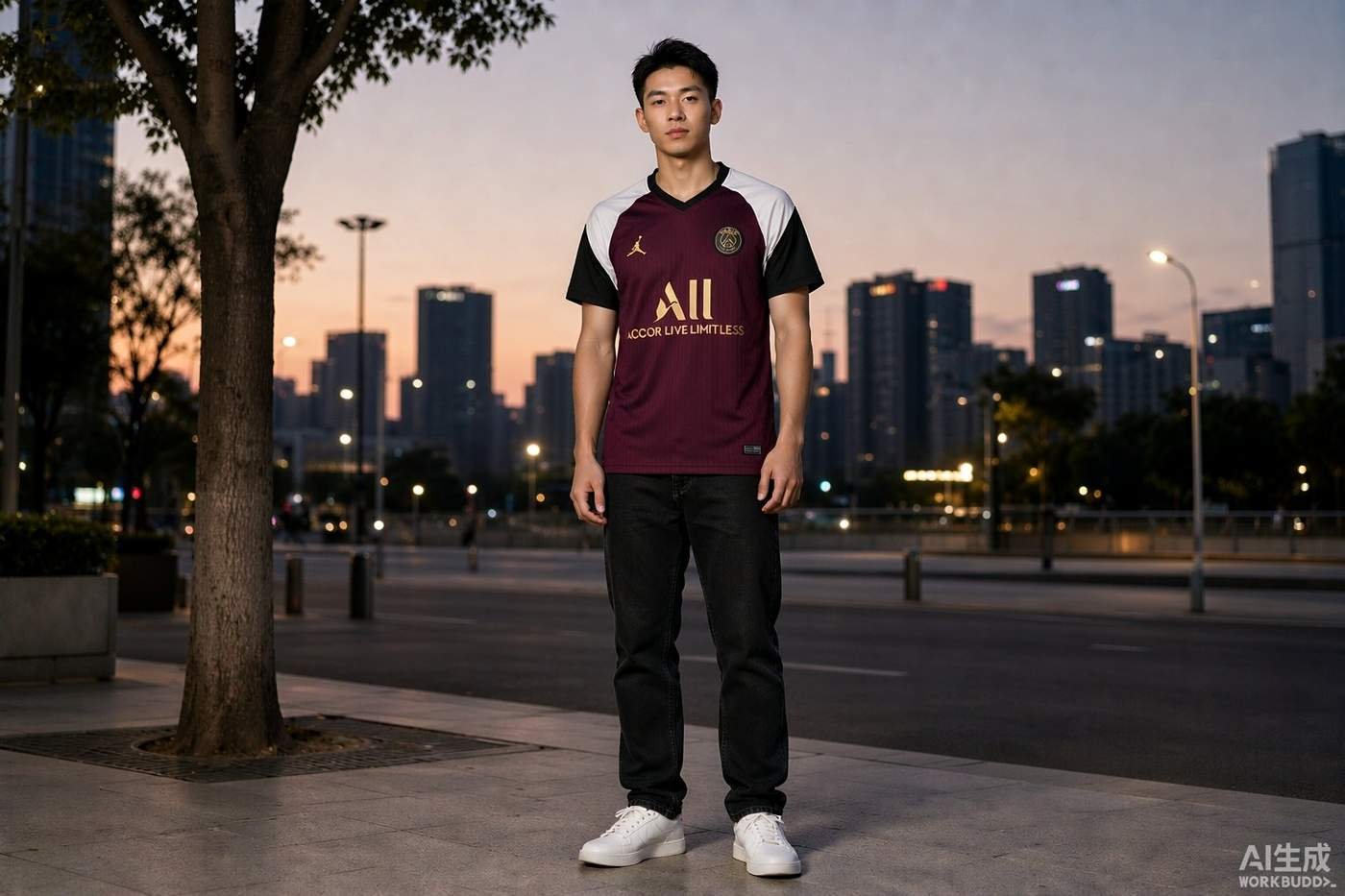 2020 Paris Saint-Germain Third Black Retro Shirt styled casually with jeans — outfit inspiration