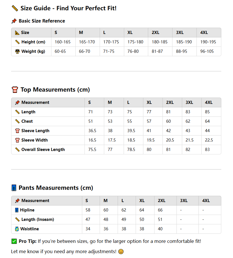 Size Guide Size Guide