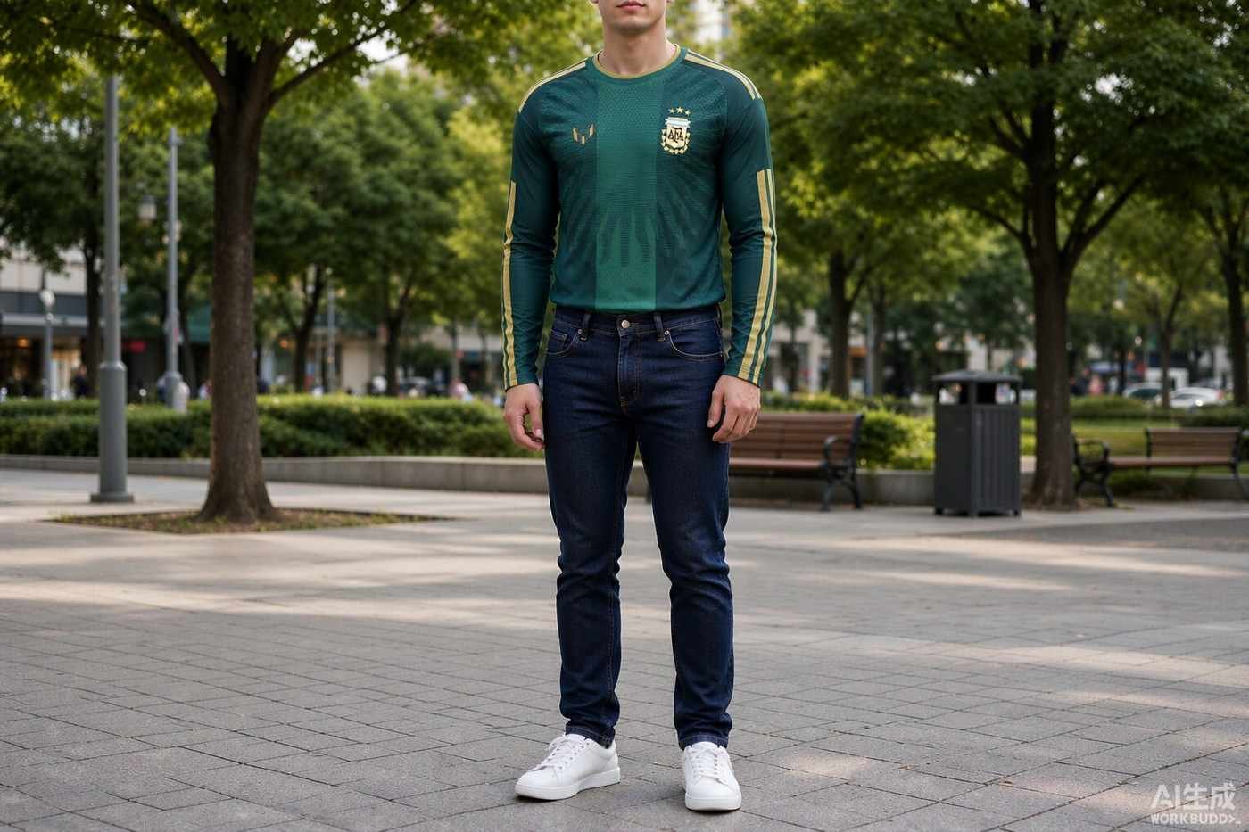 2026/27 Argentina Long Sleeve styled casually with jeans — outfit inspiration