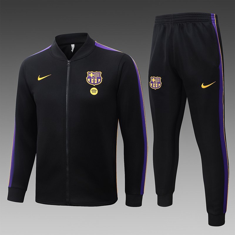 2026/27 Barcelona Black Zip Training Jacket real studio photo 1