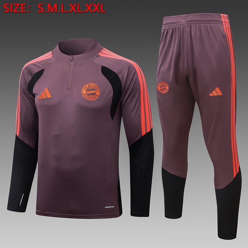 2026/27 Bayern Munich Grey/Purple Half-Zip Training Top real studio photo 1