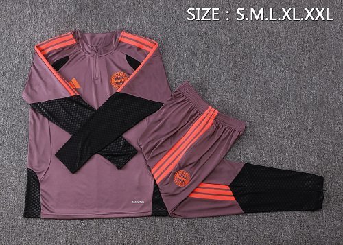 2026/27 Bayern Munich Grey/Purple Half-Zip Training Top real studio photo 2
