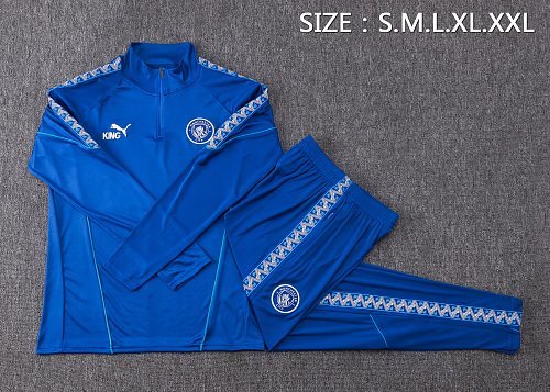 2026/27 Manchester City Multi Blue Half-Zip Training Top real studio photo 2