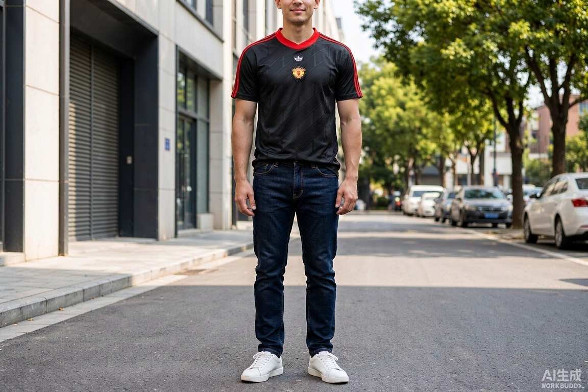 2026/27 Manchester United Casual Shirt styled casually with jeans — outfit inspiration