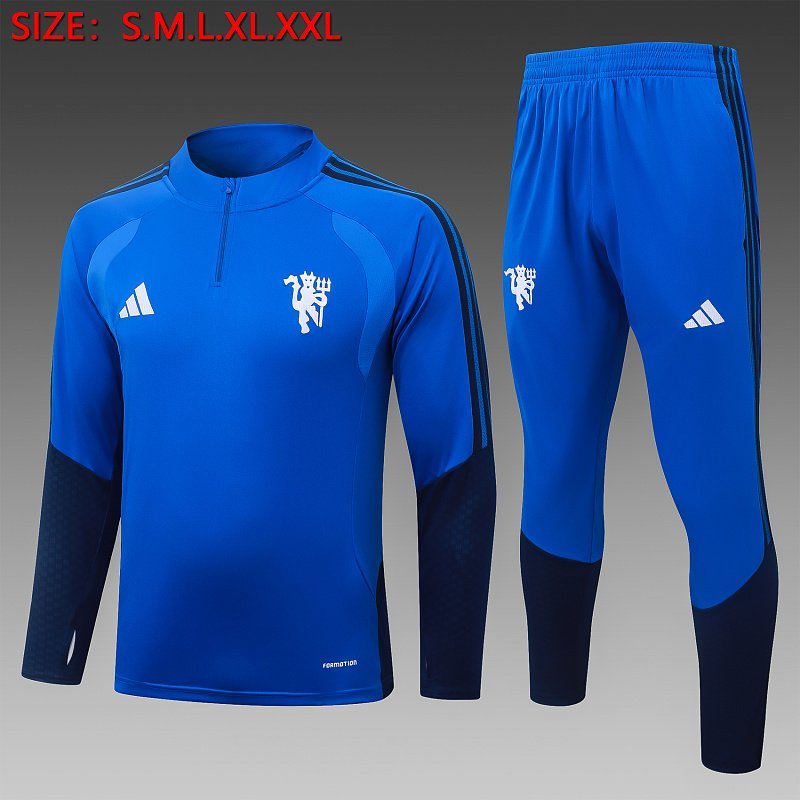 2026/27 Manchester United Multi Blue Half-Zip Training Top real studio photo 1