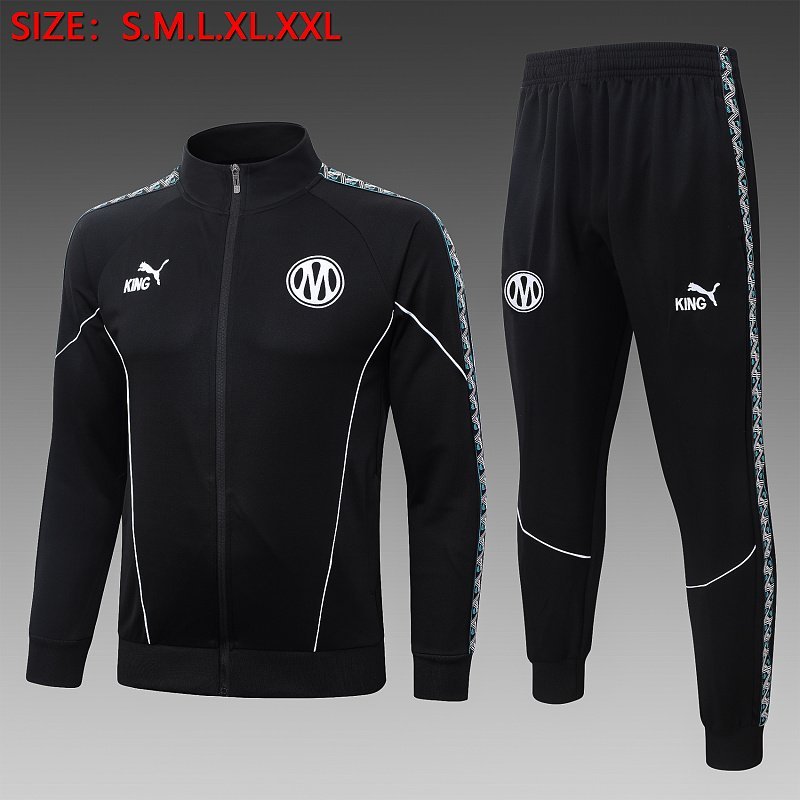 2026/27 Marseille Black Zip Training Jacket real studio photo 1