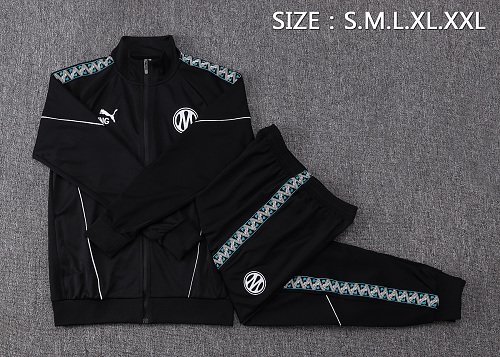 2026/27 Marseille Black Zip Training Jacket real studio photo 2