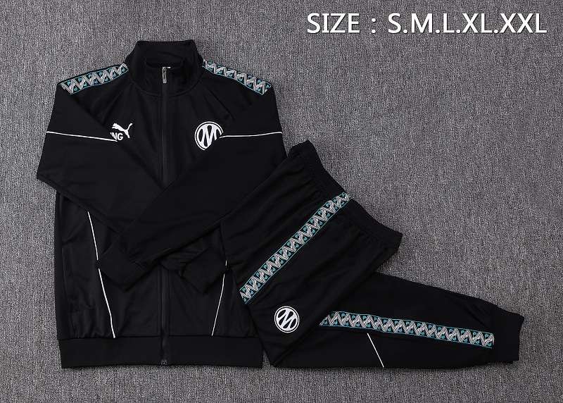2026/27 Marseille Black Zip Training Jacket real studio photo 3