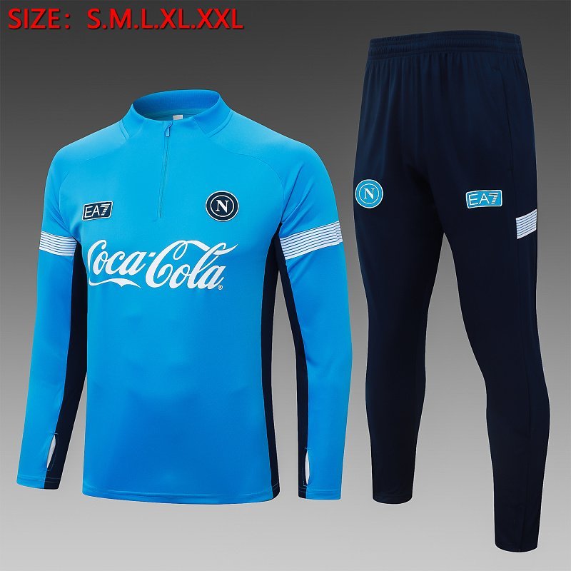 2026/27 Napoli Lake Blue Half-Zip Training Top real studio photo 1