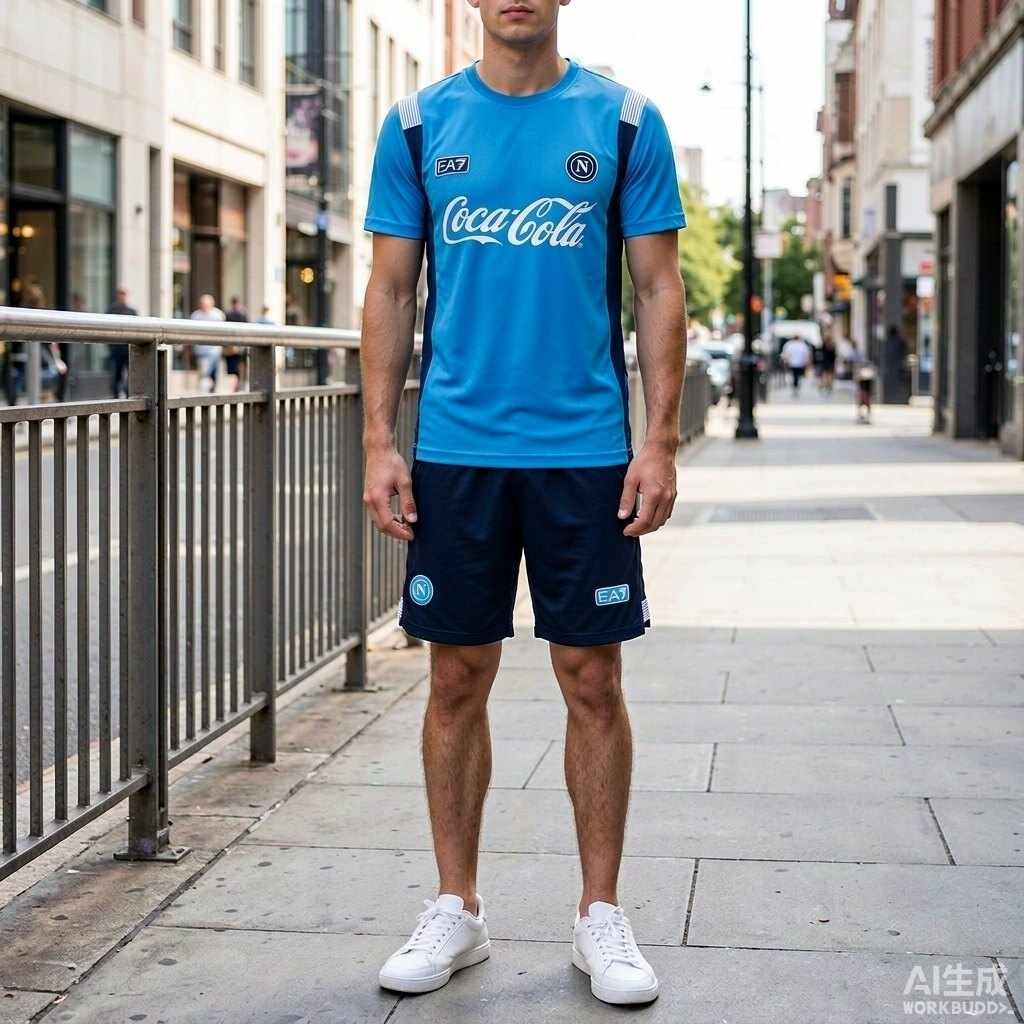 2026/27 Napoli Lake Blue Short Sleeve styled casually with jeans — outfit inspiration