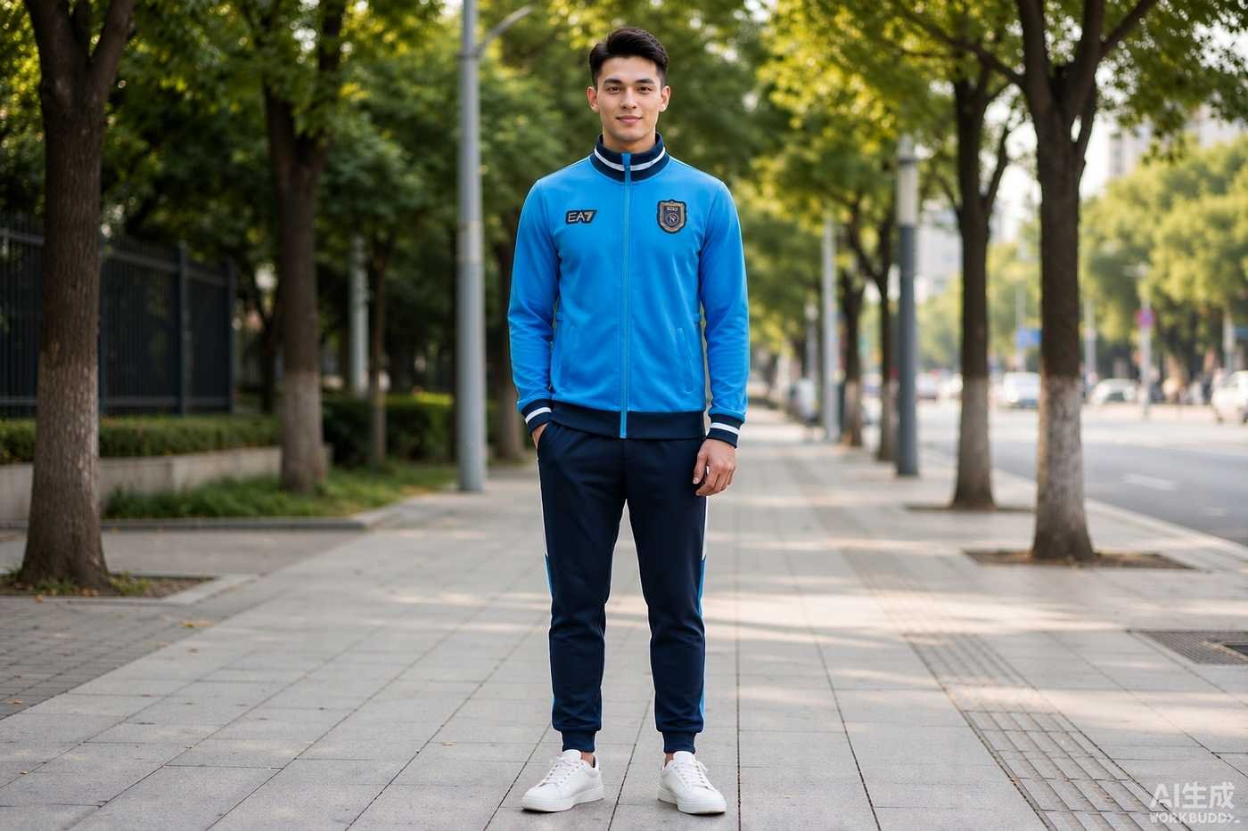 2026/27 Napoli Lake Blue Zip Training Jacket styled casually with jeans — outfit inspiration