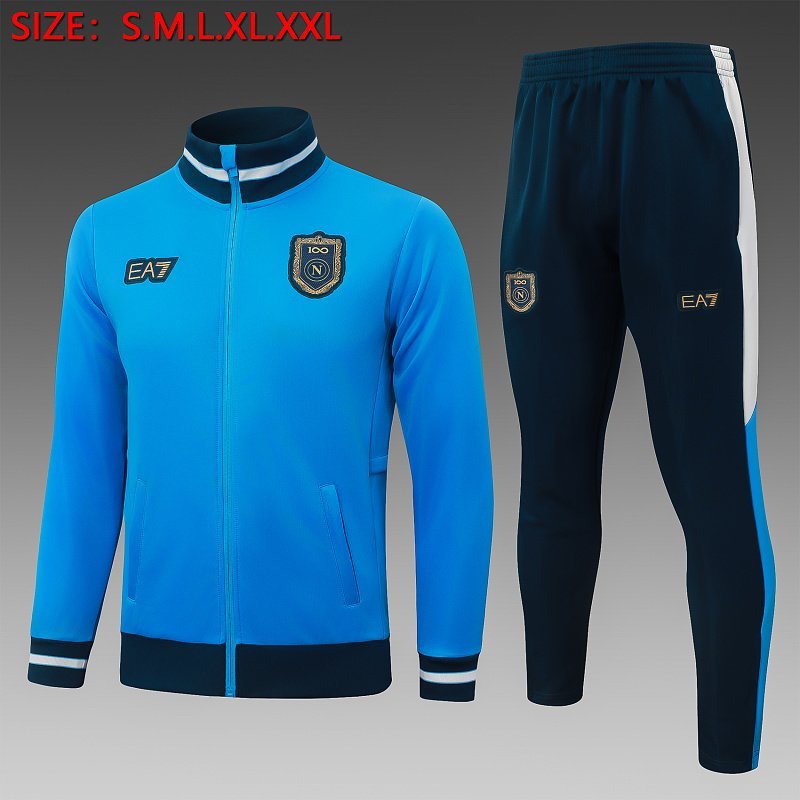 2026/27 Napoli Lake Blue Zip Training Jacket real studio photo 1