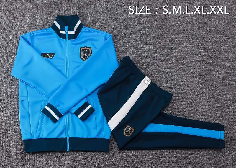 2026/27 Napoli Lake Blue Zip Training Jacket real studio photo 3