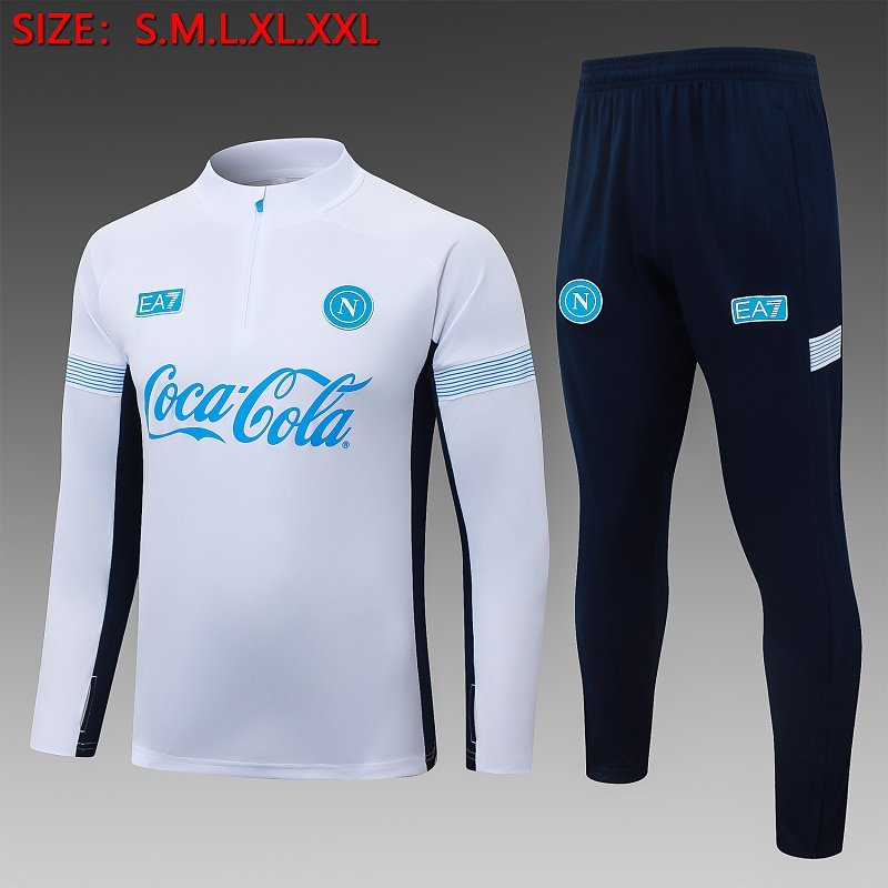 2026/27 Napoli White Half-Zip Training Top real studio photo 1