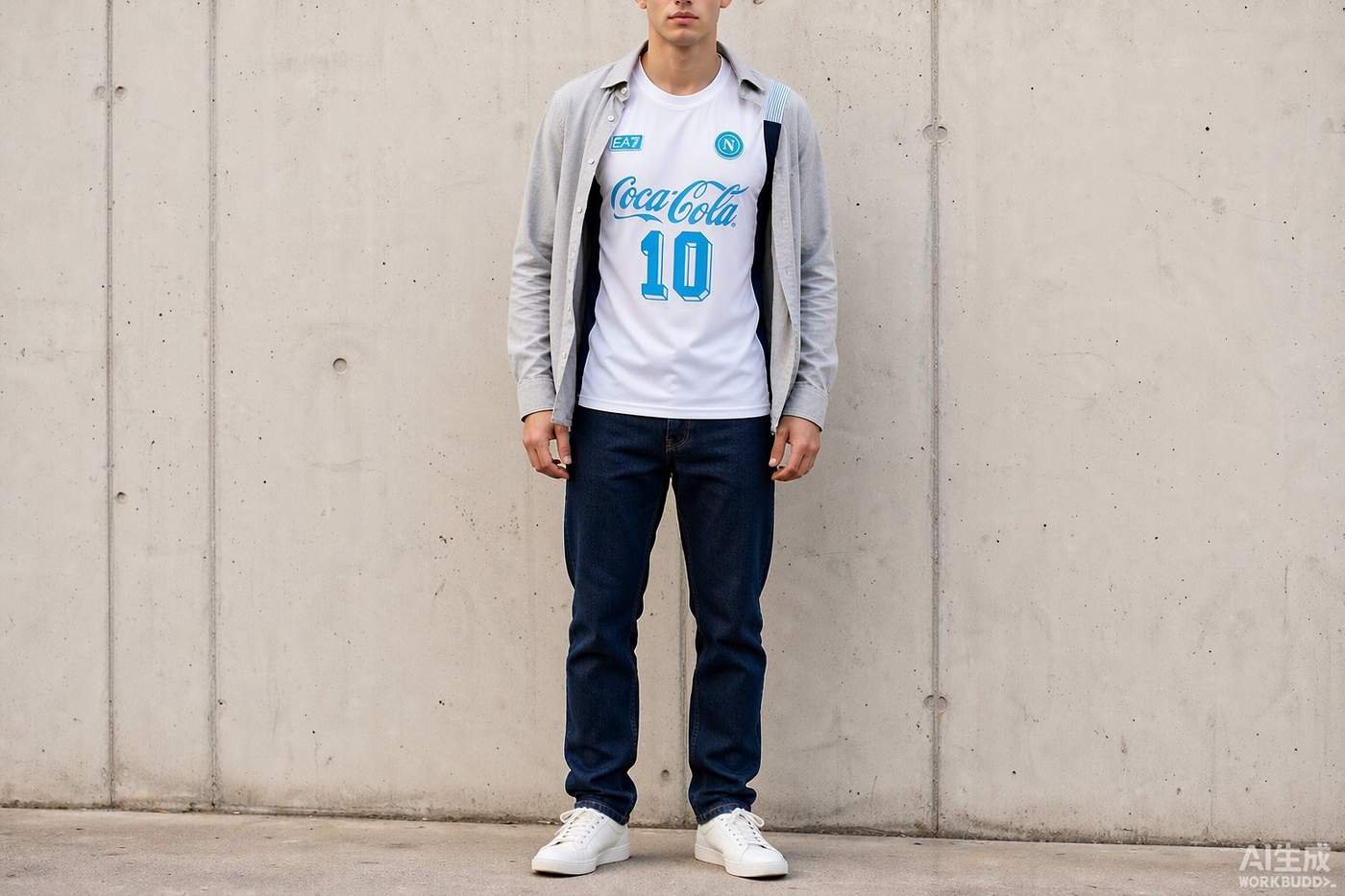 2026/27 Napoli White Shirt styled casually with jeans — outfit inspiration