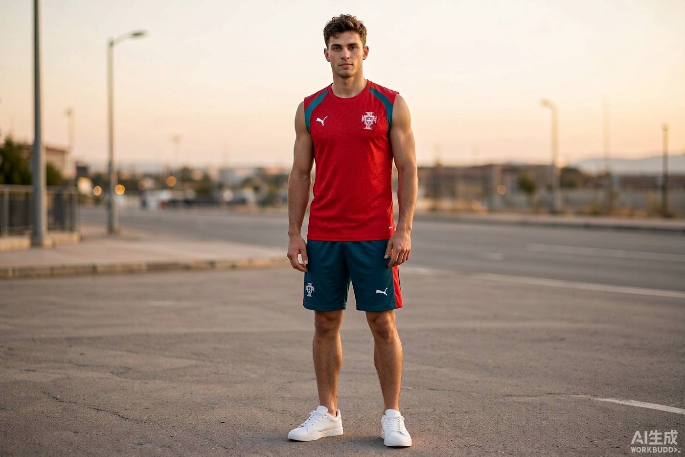 2026/27 Portugal Red Shirt styled casually with jeans — outfit inspiration