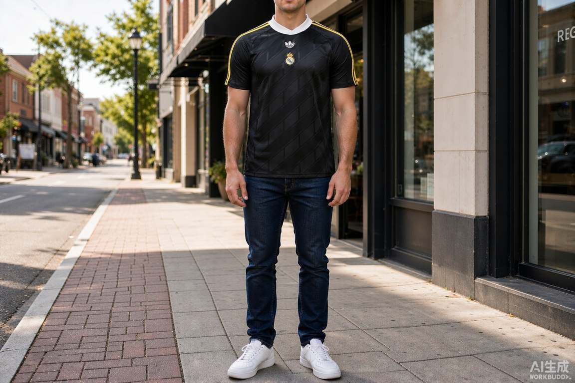2026/27 Real Madrid Casual Shirt styled casually with jeans — outfit inspiration