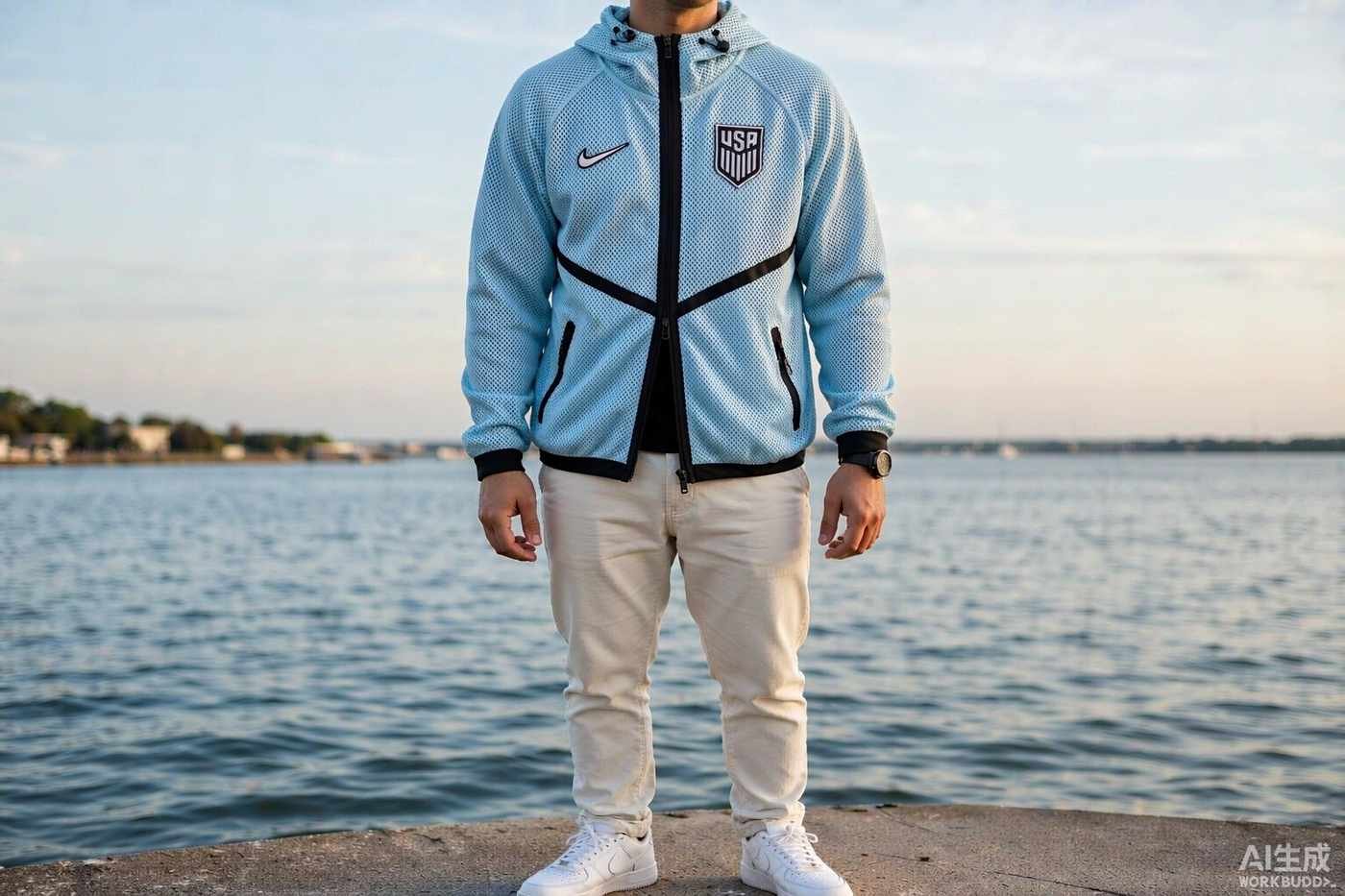 2026 USA Away Light Blue Pre-Match Top styled casually with jeans — outfit inspiration