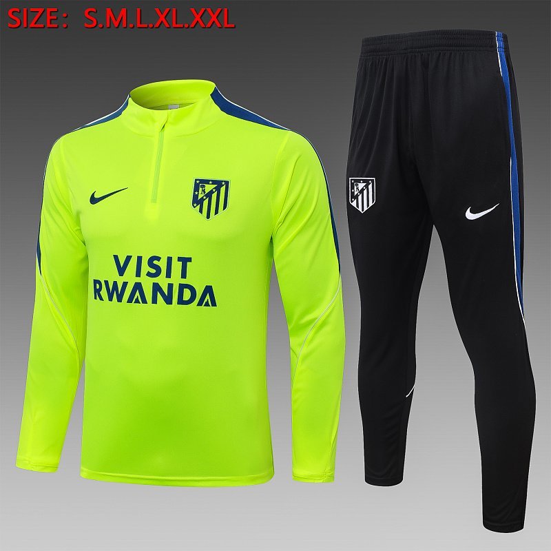 Atletico Madrid Neon Green Half-Zip Training Top real studio photo 1