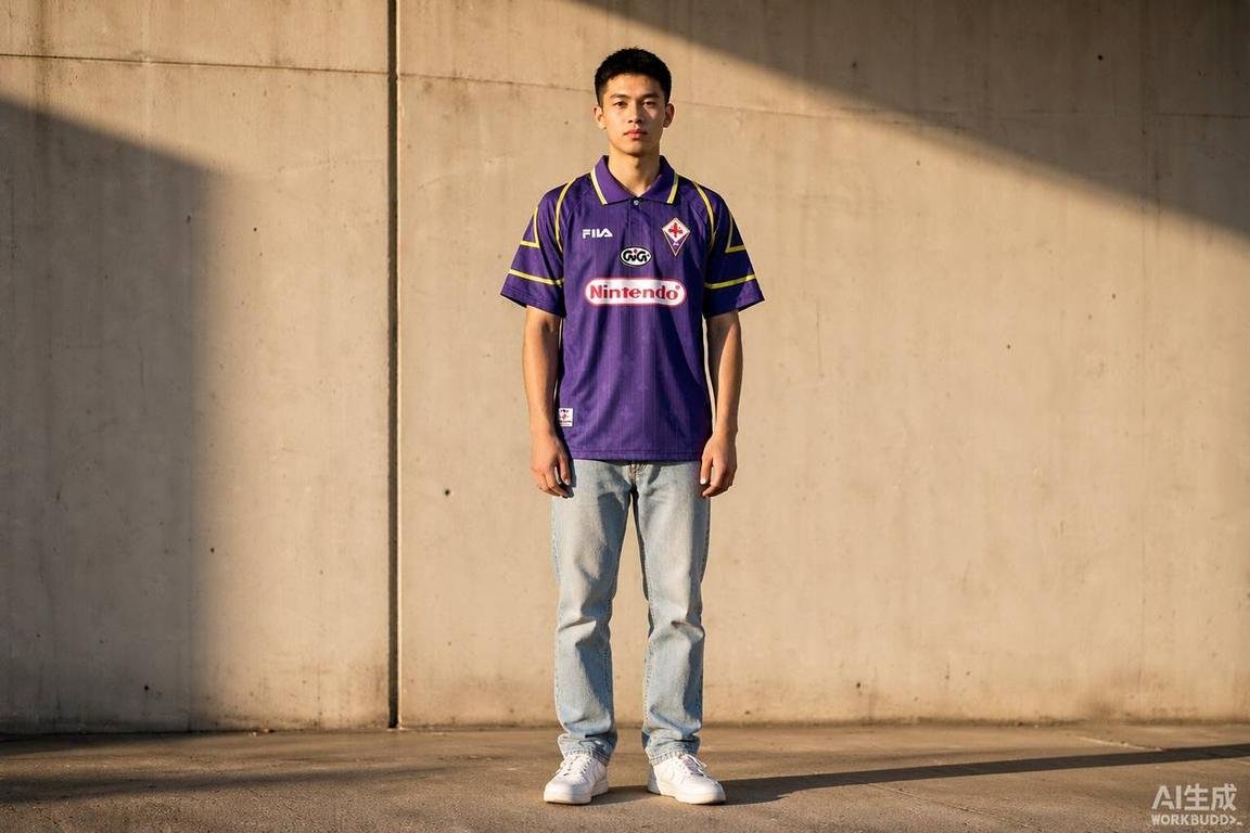 1997/98 Fiorentina Home Shirt styled casually with jeans — outfit inspiration